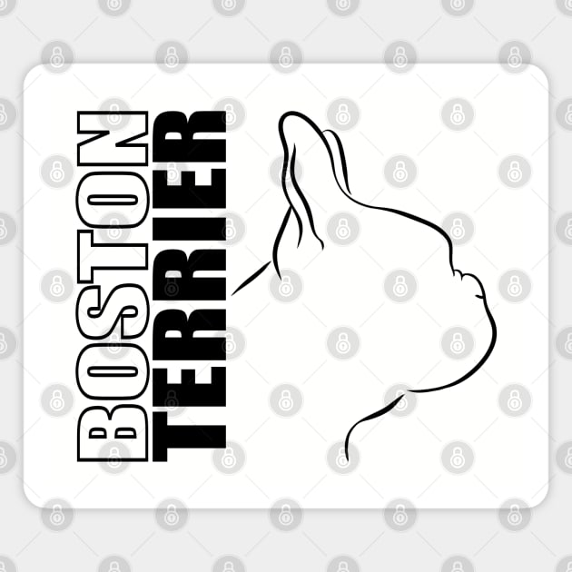 Boston Terrier profile dog lover Bostie Magnet by wilsigns